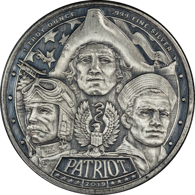 2019 Patriot 1 oz Silver Round - World War I (Antique Finish)
