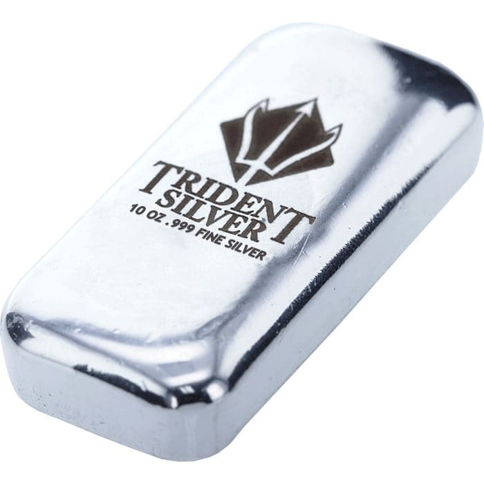 10 oz Poured Silver Bar- Trident Silver