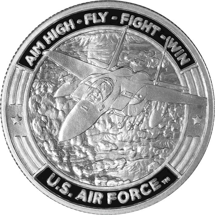 US Air Force F-15 Fighter Jet & Guy Harvey 1 oz Silver Round (.999 Pure)