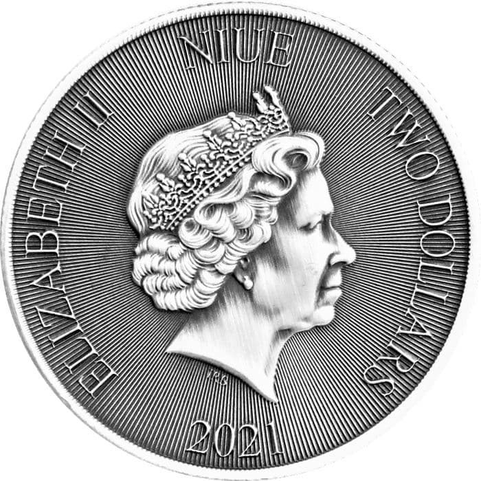 Robin Hood 1 oz Silver Coin - Niue $2 - Antique Finish