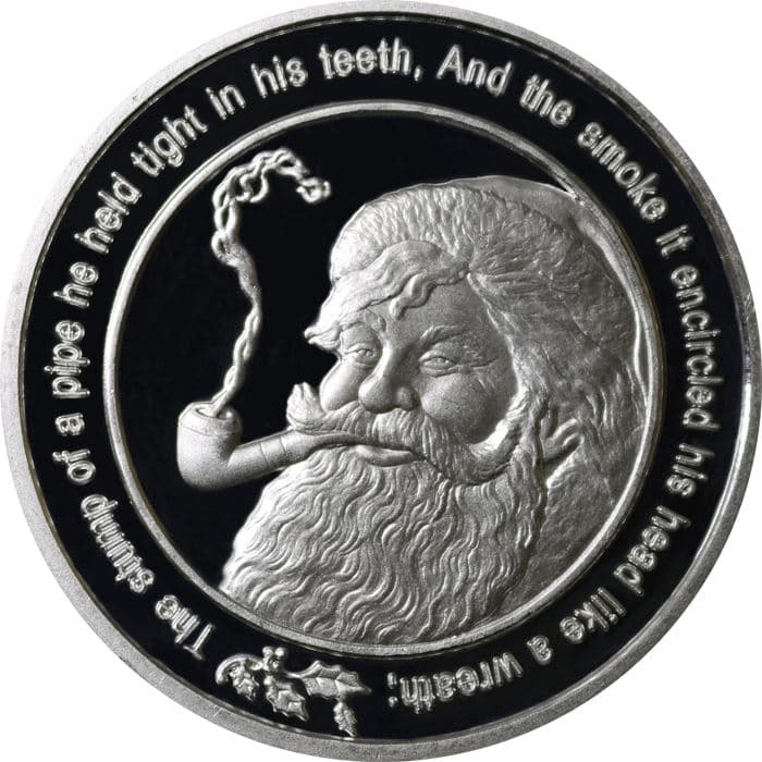 Santa Claus Merry Christmas 1 oz Silver Round (.999 Fine)
