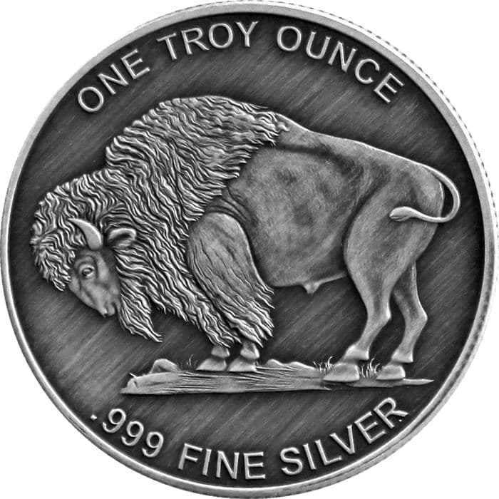 1 oz Buffalo Silver Round - Antique Finish