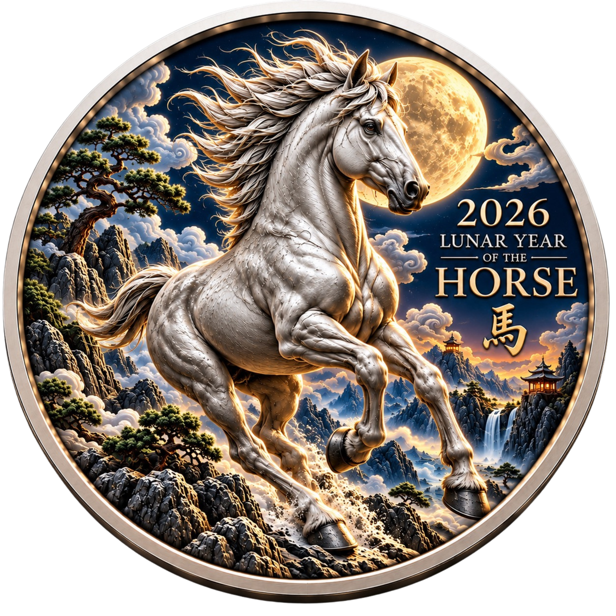 2026 Lunar Year Of The Horse 1 oz Silver Round - .999 Pure