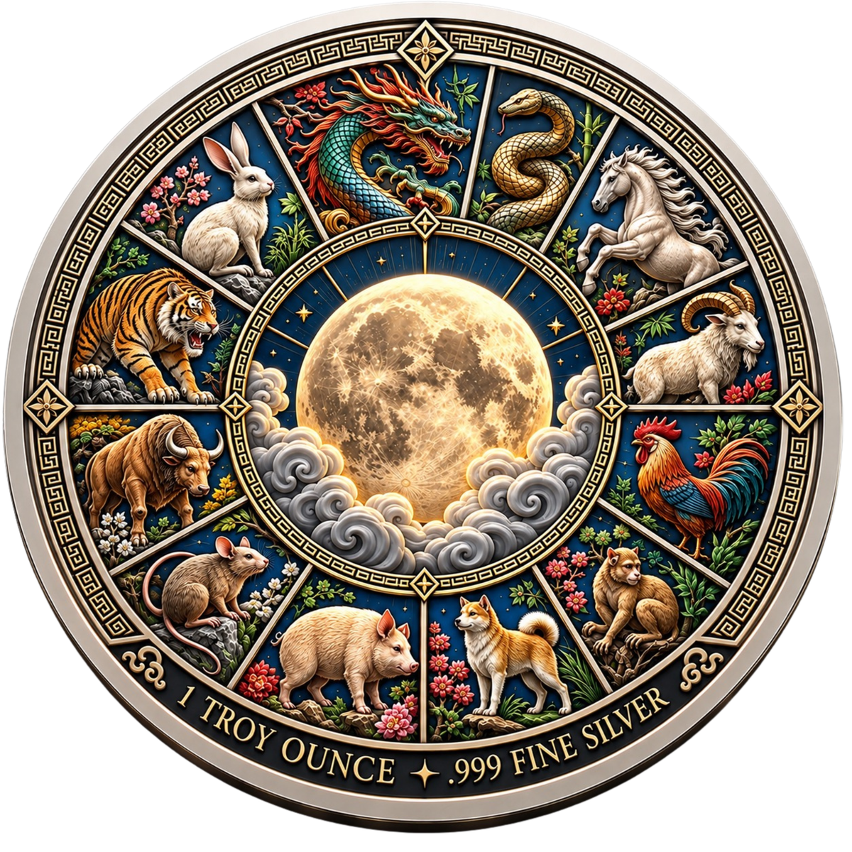 2026 Lunar Year Of The Horse 1 oz Silver Round - .999 Pure