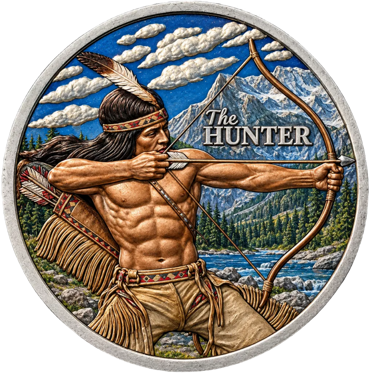 Colorized Hunter 1 oz Silver Round - .999 Fine
