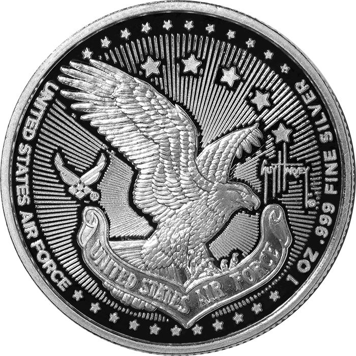 US Air Force F-15 Fighter Jet & Guy Harvey 1 oz Silver Round (.999 Pure)