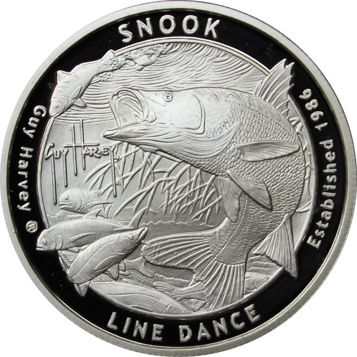 2016 Guy Harvey 1 oz Silver Proof Like Round - "Line Dance" Snook