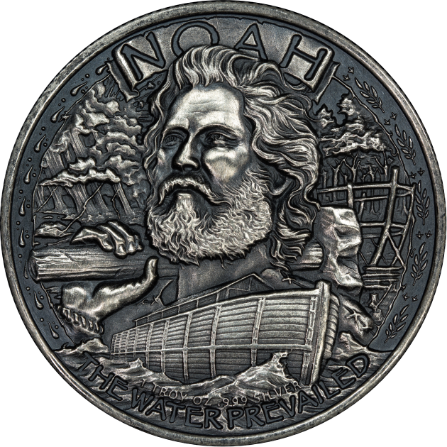 Noah's Ark 1 oz Silver Round - Antique Finish (.999 Pure)