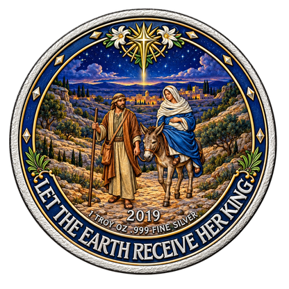 Colorized 2019 Nativity 1 oz Silver Round .999 Fine