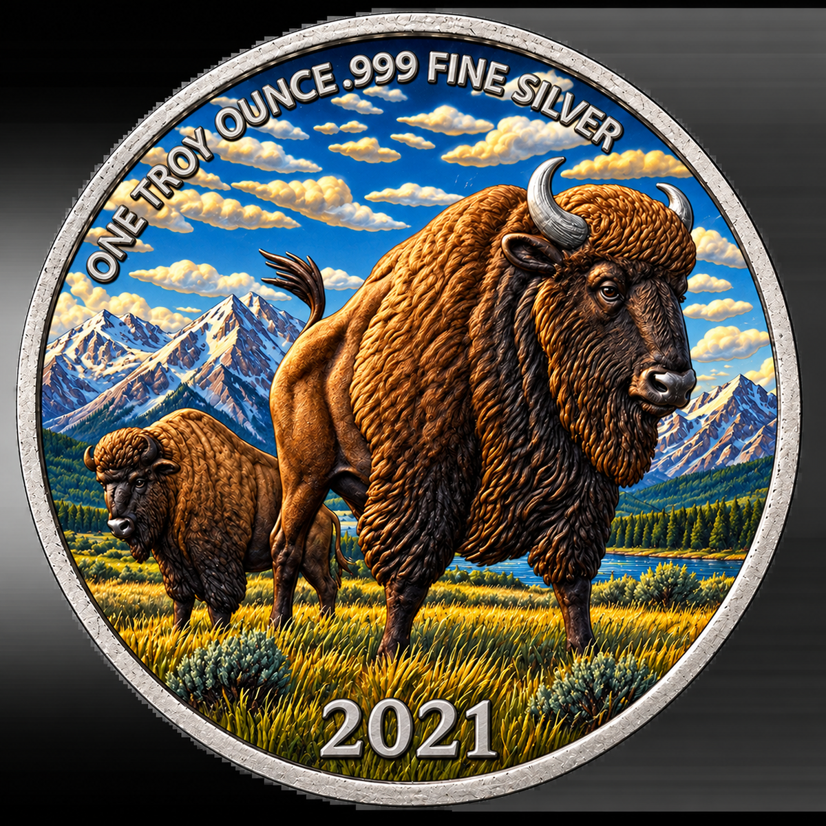 Colorized Hunter 1 oz Silver Round - .999 Fine