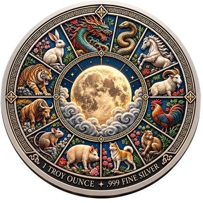 2026 Lunar Year Of The Horse 1 oz Silver Round - .999 Pure