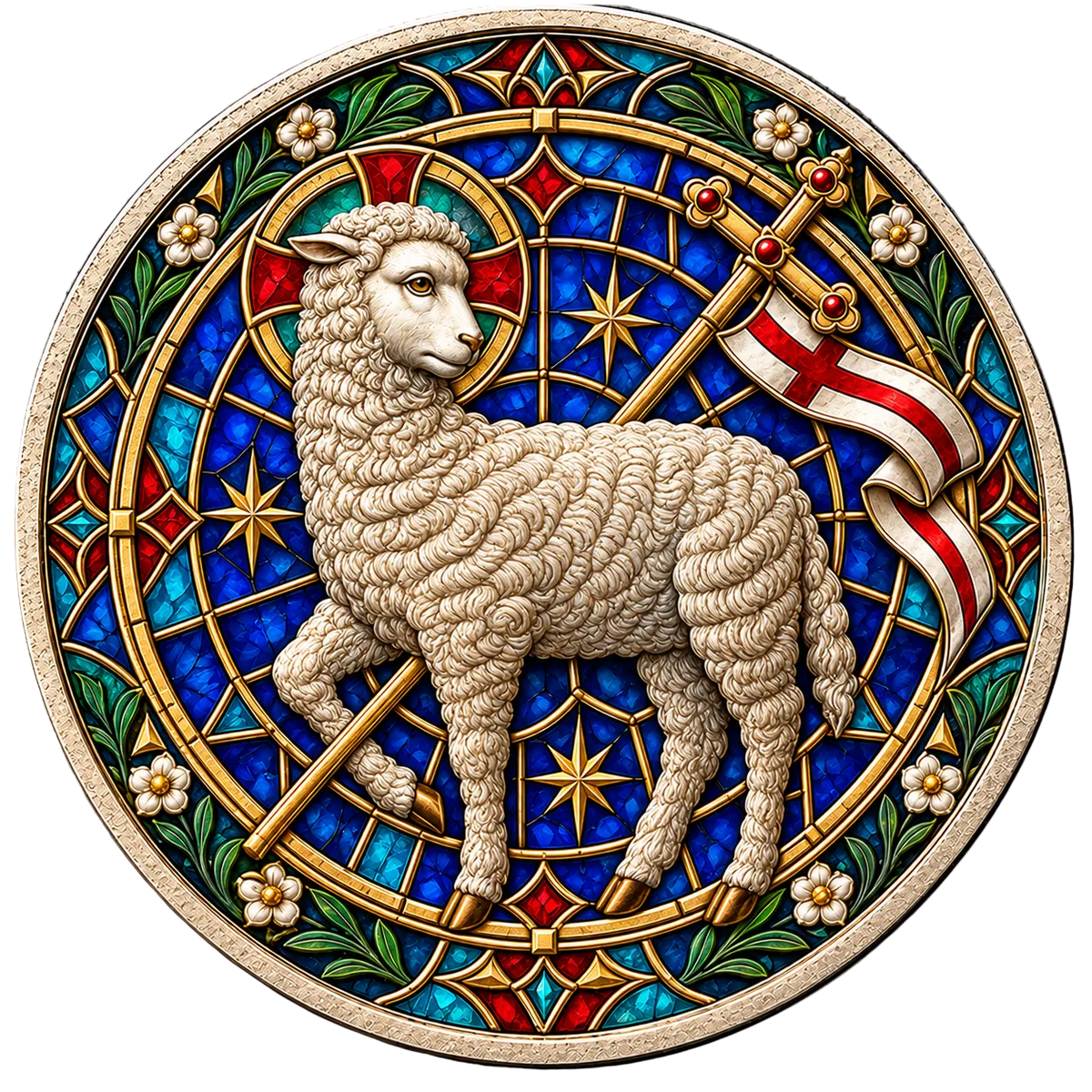 Colorized Lamb of God 1 oz Silver Round — John 1:29