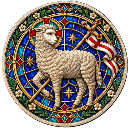 Colorized Lamb of God 1 oz Silver Round — John 1:29