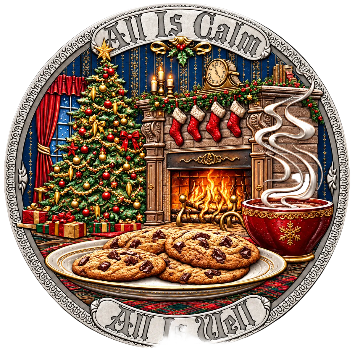 Colorized Santa Claus 1 oz Silver Round .999 Fine