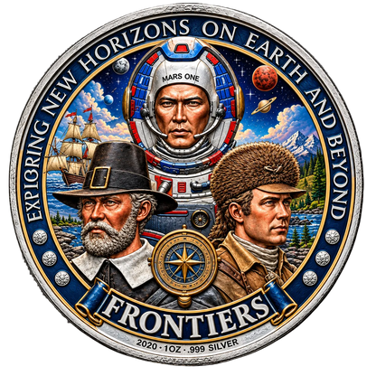 Colorized 2020 Westward Ho 1 oz Silver Round - Final Frontier Series (.999 Fine)
