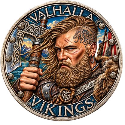 Colorized Viking 1 oz Silver Round - .999 Fine Silver
