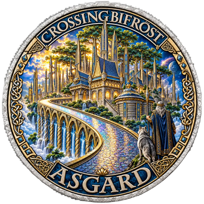 Colorized Asgard 1 oz Silver Round - Mythical Cities Series .999 Fine
