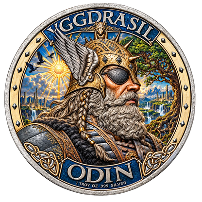 Colorized Asgard 1 oz Silver Round - Mythical Cities Series .999 Fine