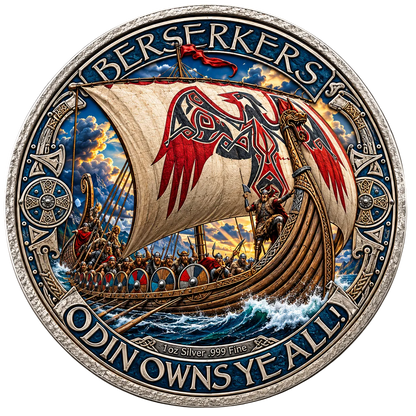 Colorized Viking 1 oz Silver Round - .999 Fine Silver