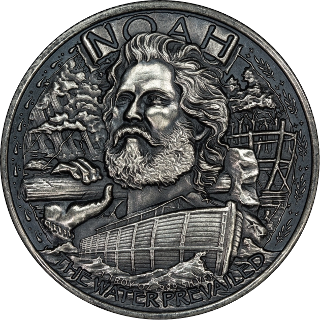 Noah's Ark 1 oz Silver Round - Antique Finish (.999 Pure)