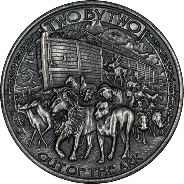 Noah's Ark 1 oz Silver Round - Antique Finish (.999 Pure)