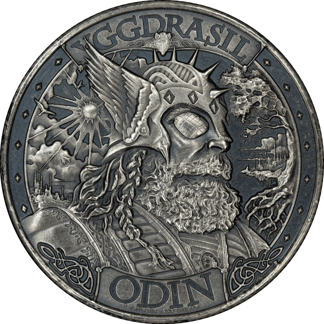 Asgard 1 oz Silver Round - Antique Finish Mythical Cities Series