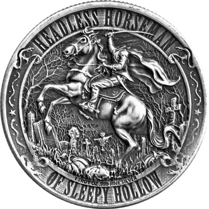 Headless Horseman 1 oz Silver Round (Antique Finish)