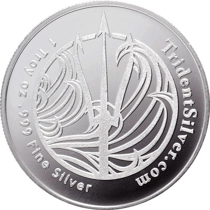 1 oz Trident Silver Round (.999 Fine)